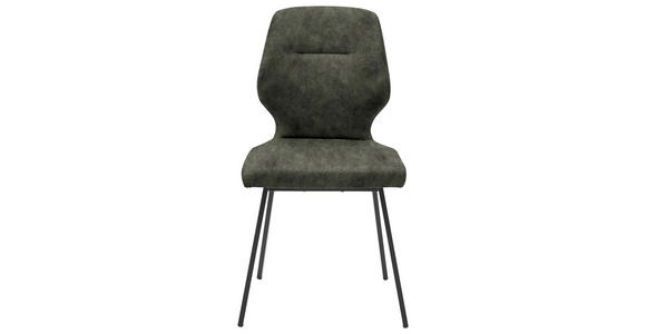 STUHL in Stahl Mikrofaser Metall, Textil - Dunkelgrün/Schwarz, Design, Textil/Metall (46/91/57cm) - Dieter Knoll