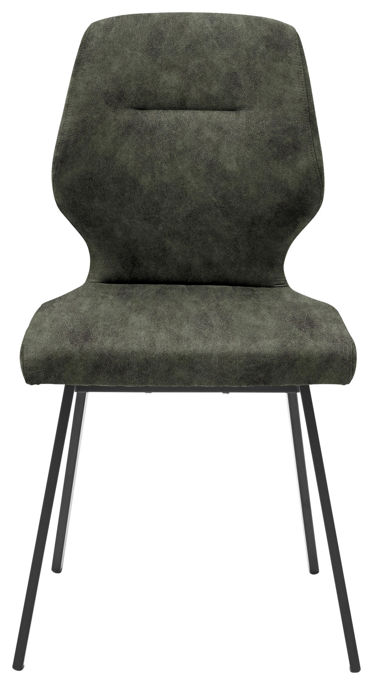 STUHL  in Stahl Mikrofaser Metall, Textil  - Dunkelgrün/Schwarz, Design, Textil/Metall (46/91/57cm) - Dieter Knoll