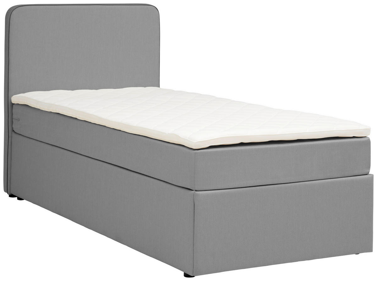 BOX-ÁGY 90/200 cm  világosszürke  - világosszürke, Konventionell, textil/fa (90/200cm) - P & B