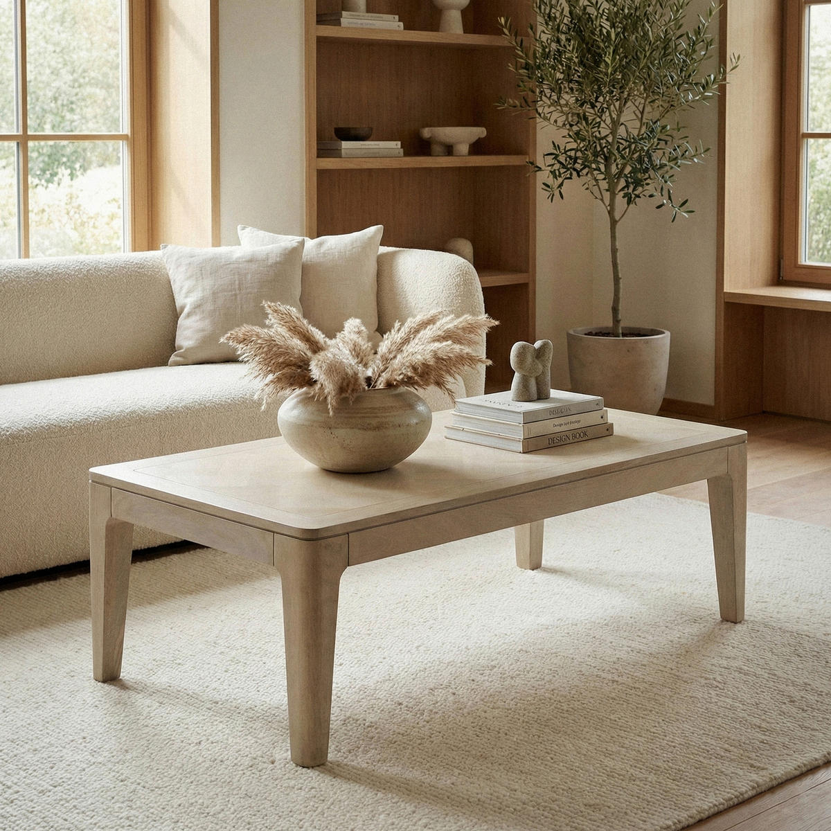 COUCHTISCH Mangoholz massiv 120/60/40 cm rechteckig Weiß  - Weiß, Design, Holz (120/60/40cm) - Livetastic
