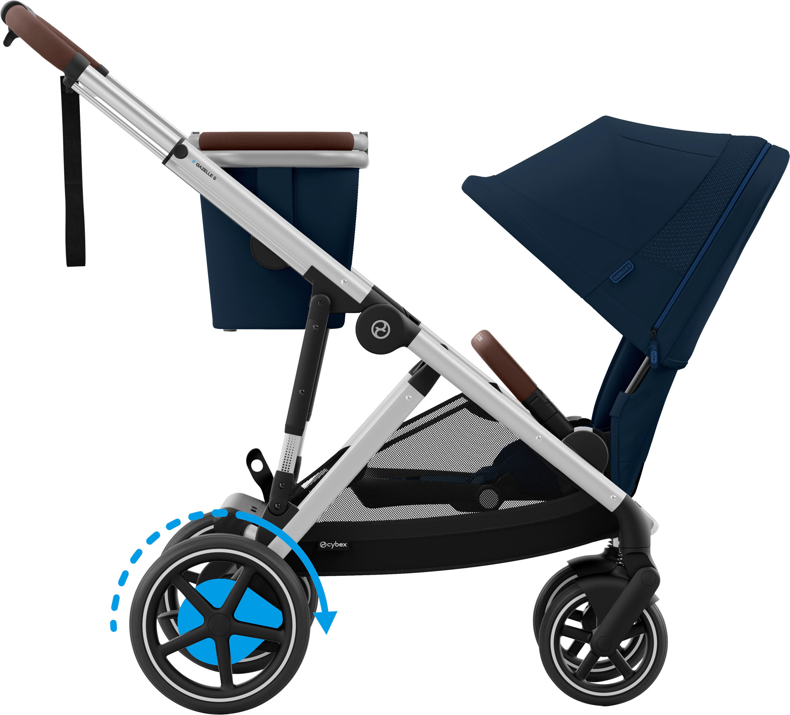 KINDERWAGEN  EGAZELLE S  Ocean Blue  - Silberfarben, Basics, Kunststoff/Metall (94.5/66/100cm) - cybex GOLD