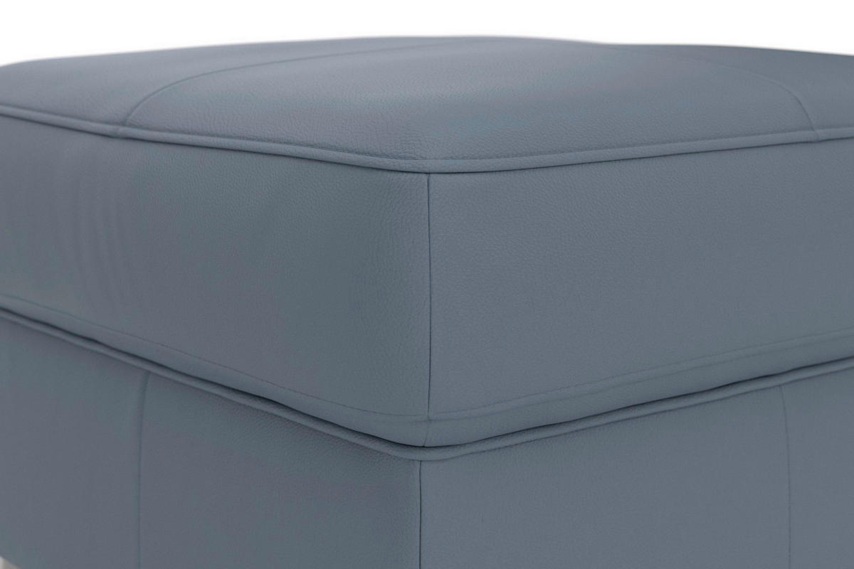 HOCKER ARNGAST E Echtleder Graublau  - Chromfarben/Graublau, Basics, Leder/Metall (58/48/58cm) - Sit & More