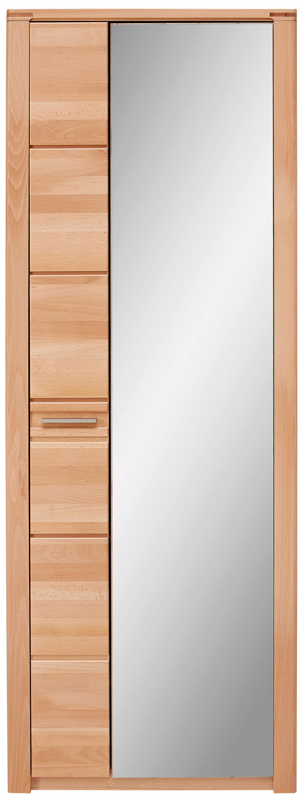 DULAP PENTRU HOL 74/201/40 cm  - culoare lemn fag/culoare inox, Natur, sticlă/metal (74/201/40cm) - Linea Natura