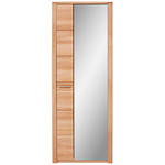GARDEROBENSCHRANK  in 74/201/40 cm  - Edelstahlfarben/Buchefarben, Natur, Glas/Holz (74/201/40cm) - Linea Natura