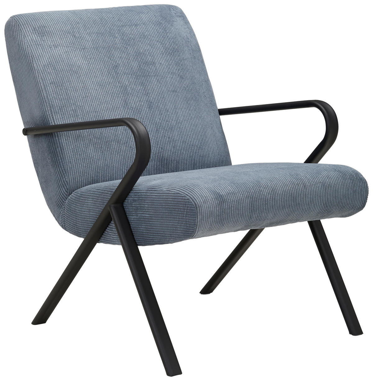 SESSEL Cord Graublau  - Graublau/Schwarz, Design, Textil/Metall (64/83/82cm) - Hom`in