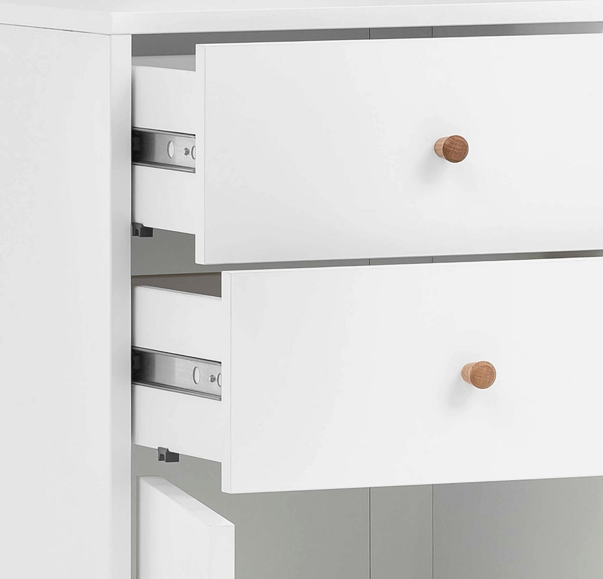 HIGHBOARD BJARNE, 40,3/113,4/33,1 cm, 2 Schublade(n)  - Eichefarben/Weiß, MODERN, Holz/Holzwerkstoff (40,3/113,4/33,1cm) - Stylife