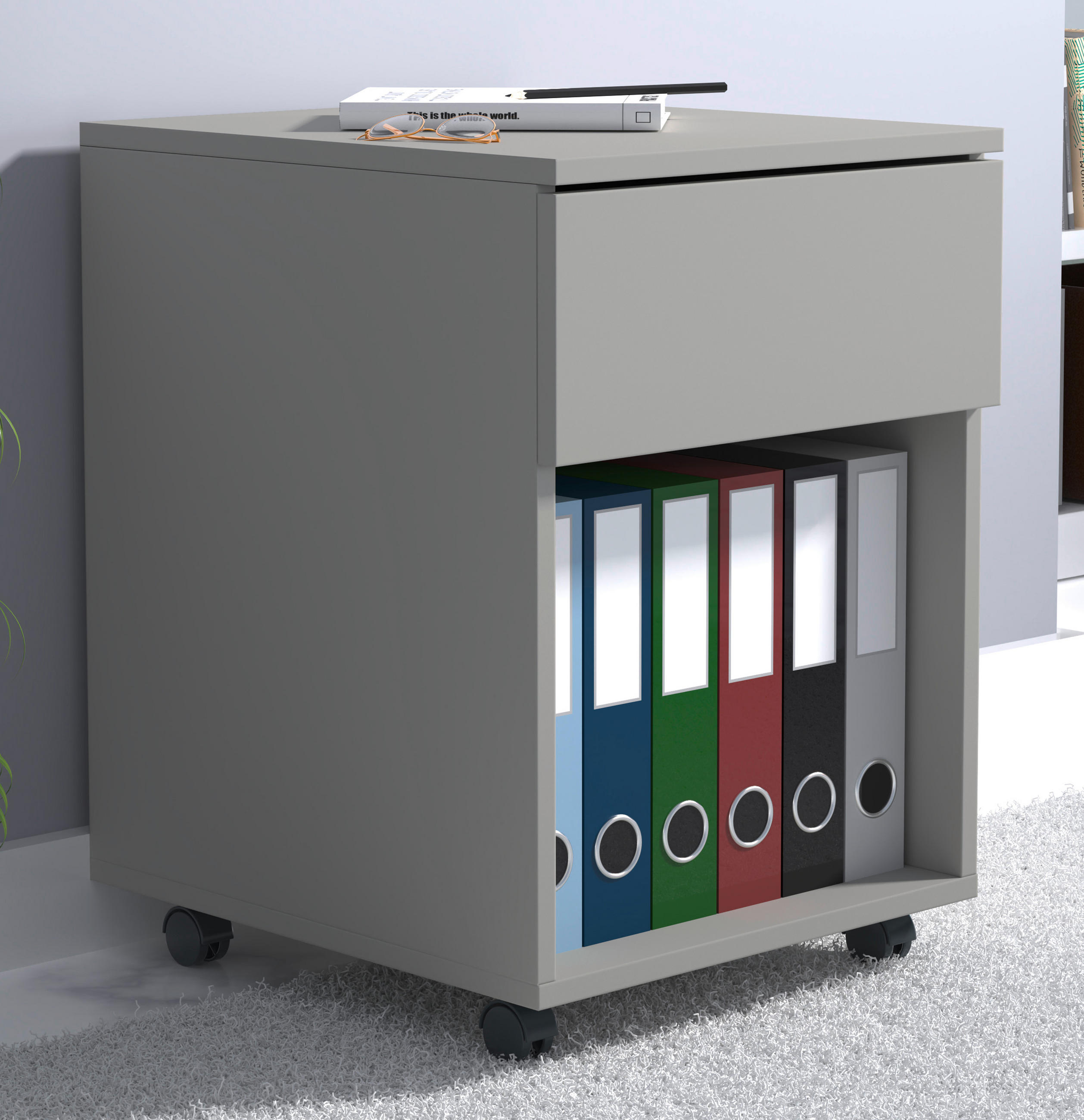 ROLLCONTAINER Grau  - Schwarz/Grau, Design, Holzwerkstoff/Kunststoff (39/55/45cm) - MID.YOU