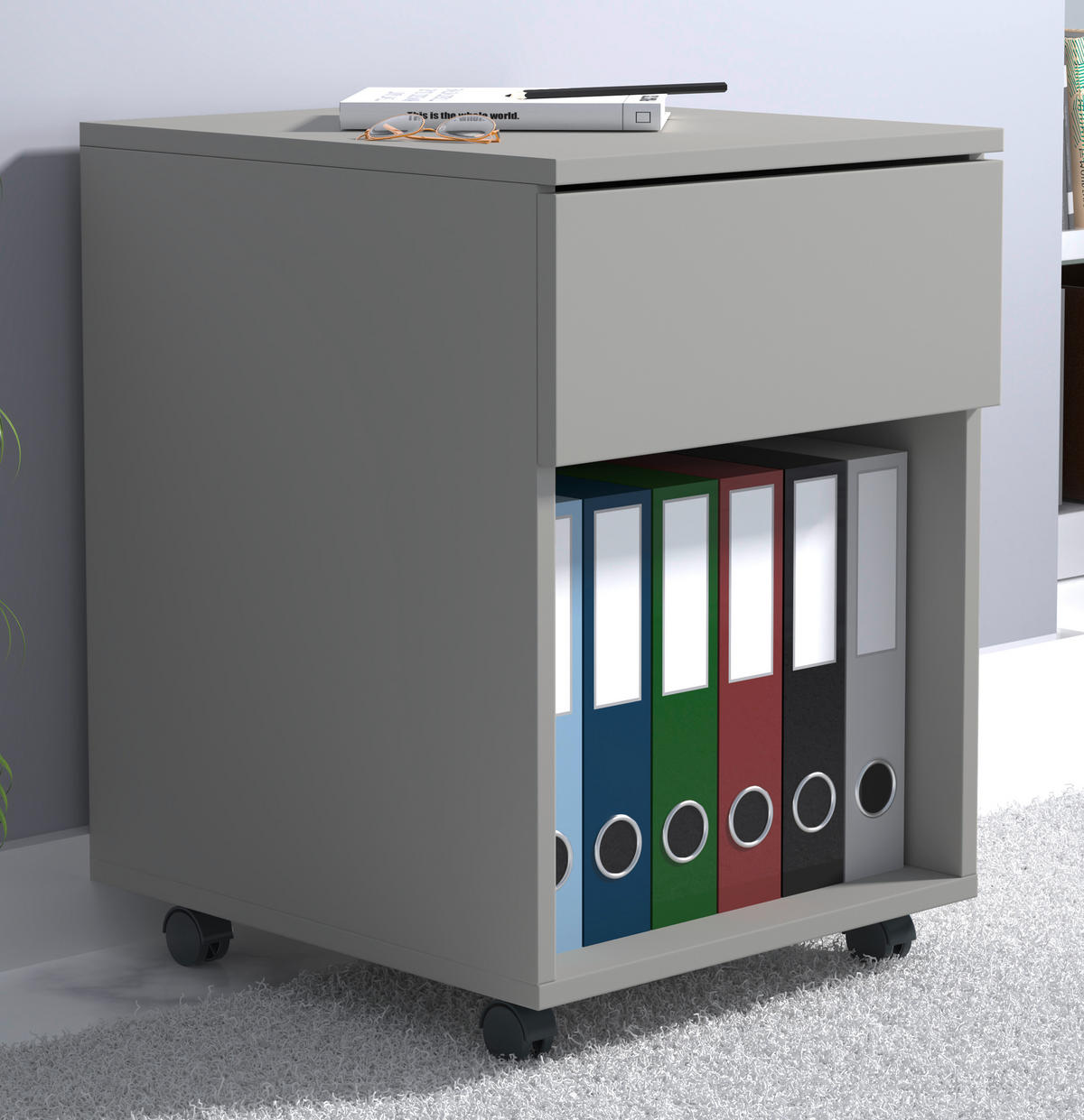 ROLLCONTAINER 39/55/45 cm  - Schwarz/Grau, Design, Holzwerkstoff/Kunststoff (39/55/45cm) - MID.YOU