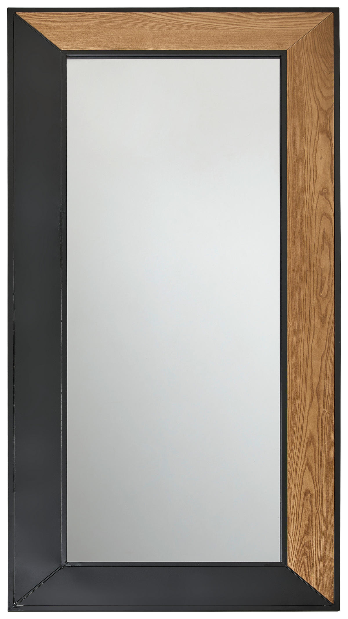 WANDSPIEGEL 84/184/2 cm  - Schwarz/Naturfarben, Design, Glas/Holz (84/184/2cm) - MID.YOU