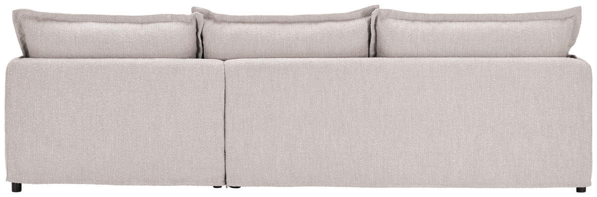 HUSSEN-ECKSOFA in Flachgewebe, Bouclé Beige  - Beige/Schwarz, Trend, Textil/Metall (295/165cm) - Livetastic