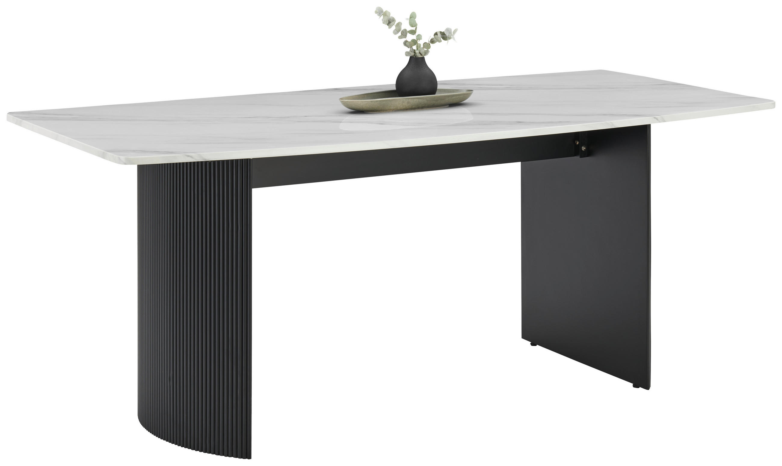 Livetastic Esstisch Marmor-Optik Schwarz 180x75x90 cm