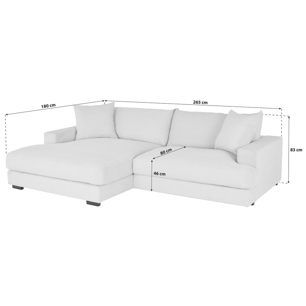 Thumbnail - P & B Ecksofa, Beige, Textil, L-Form, 265x180 cm, Made in Europe, Wohnzimmer, Sofas & Couches, Wohnlandschaften, Ecksofa...
