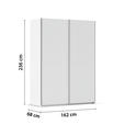 SCHWEBETÜRENSCHRANK 162/236/68 cm 2-türig Weiß  - Alufarben/Weiß, Basics, Glas/Holzwerkstoff (162/236/68cm) - Novel