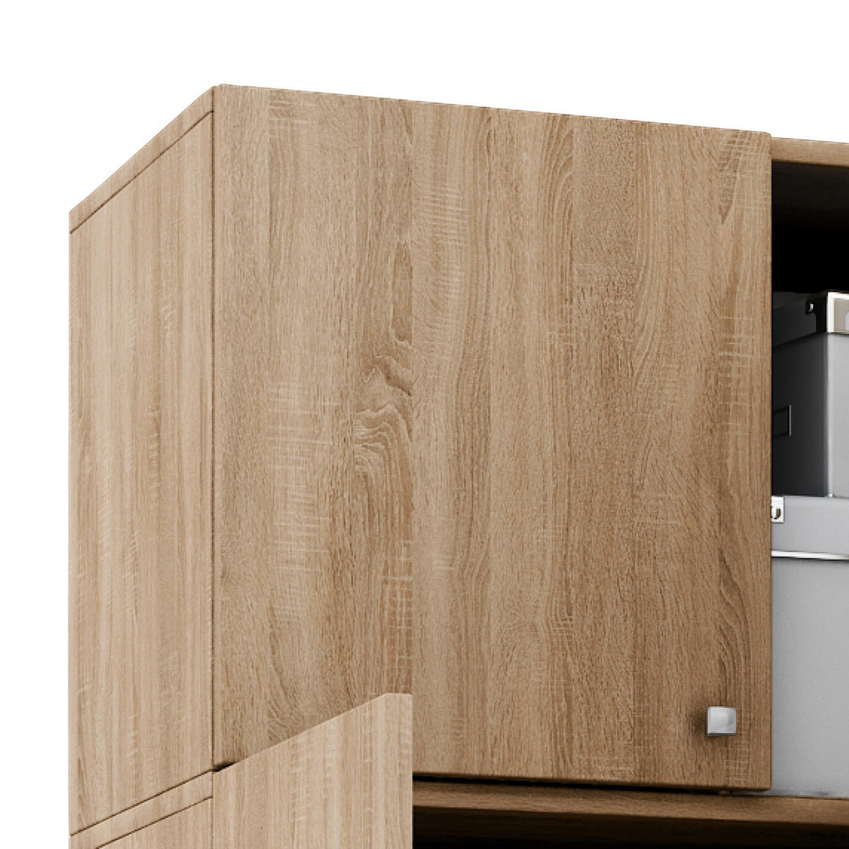 MEHRZWECKSCHRANK 70/218/39 cm  - Silberfarben/Schwarz, Modern, Holzwerkstoff/Kunststoff (70/218/39cm) - MID.YOU