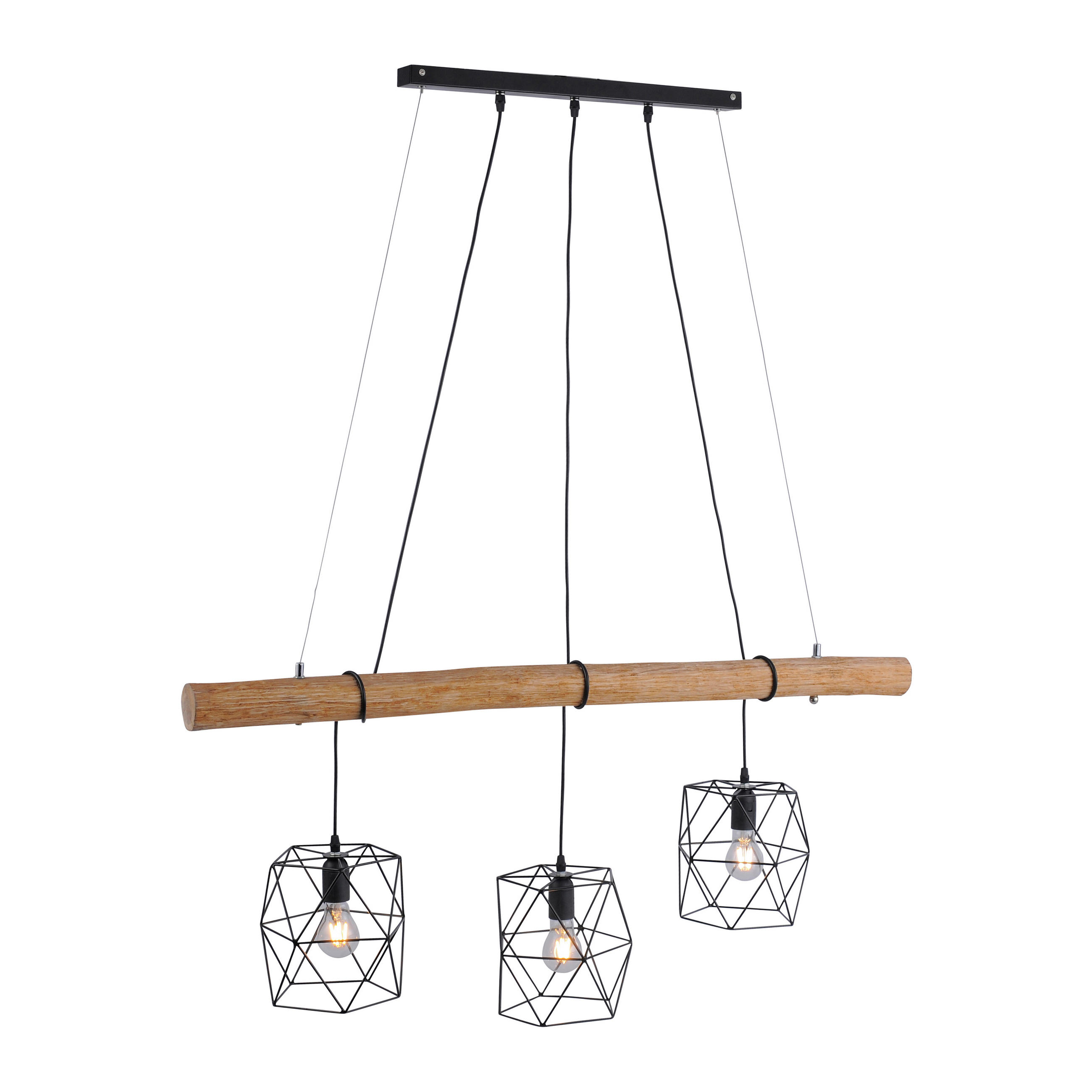 HÄNGELEUCHTE 120/20/120 cm  - MODERN, Holz/Metall (120/20/120cm)