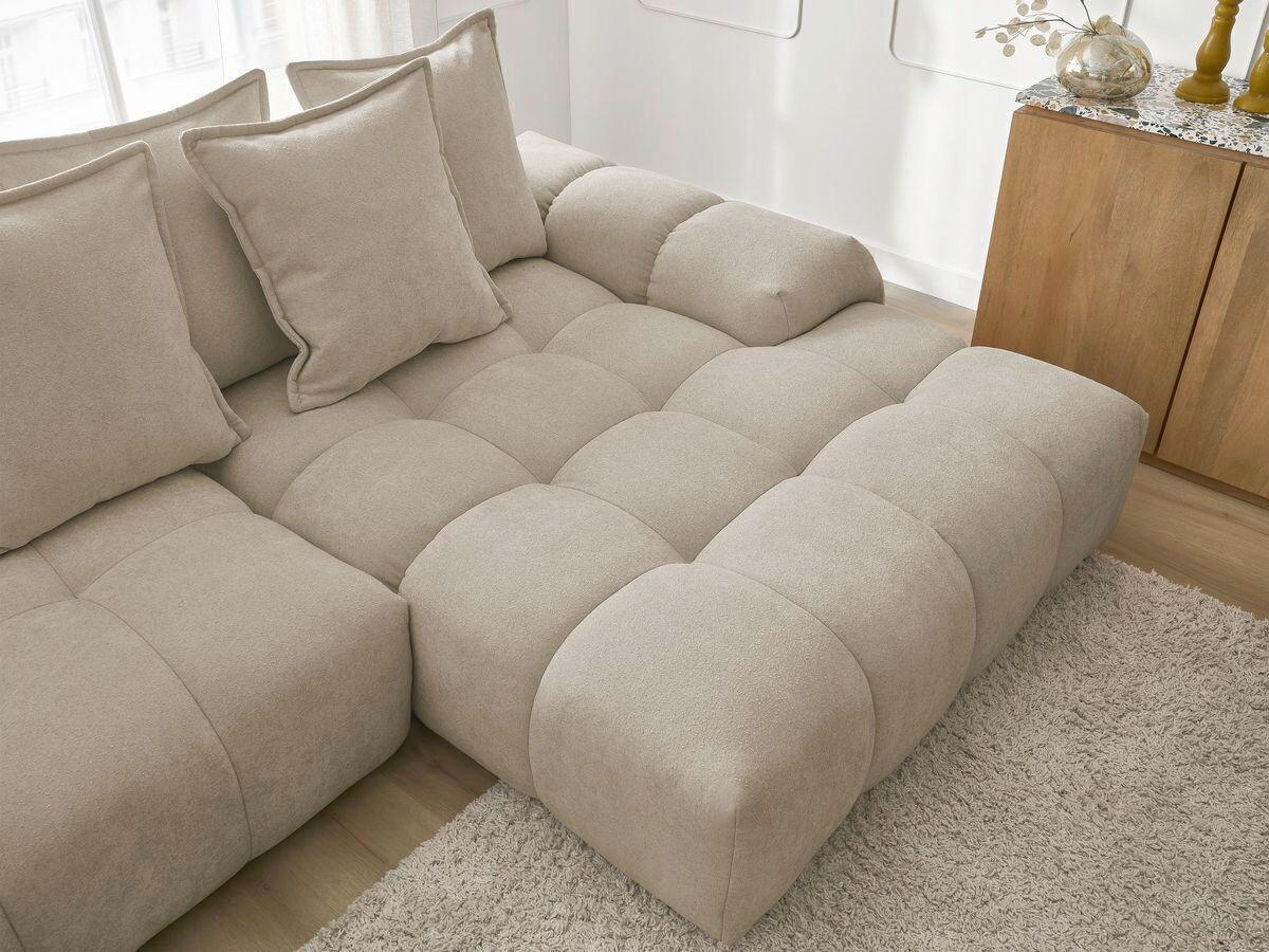 ECKSCHLAFSOFA EVEREST  mit Rücken echt, Armteil links, Armteil rechts Struktur Taupe  - Taupe/Schwarz, MODERN, Kunststoff/Textil (318/180cm) - Livetastic