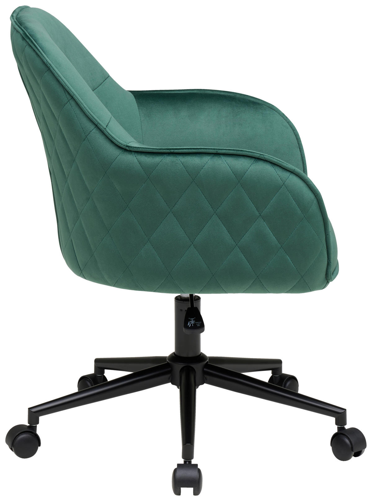 DREHSTUHL Samt Grün, Schwarz  - Schwarz/Grün, MODERN, Kunststoff/Textil (58/82/90/62cm) - MID.YOU