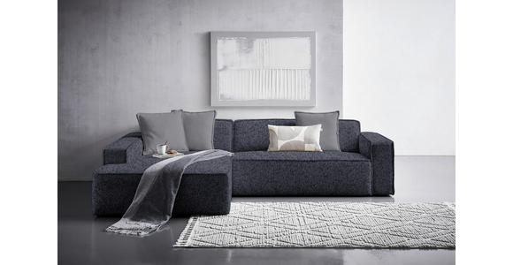 ECKSOFA in Chenille Grau  - Schwarz/Grau, KONVENTIONELL, Kunststoff/Textil (188/280cm) - Carryhome