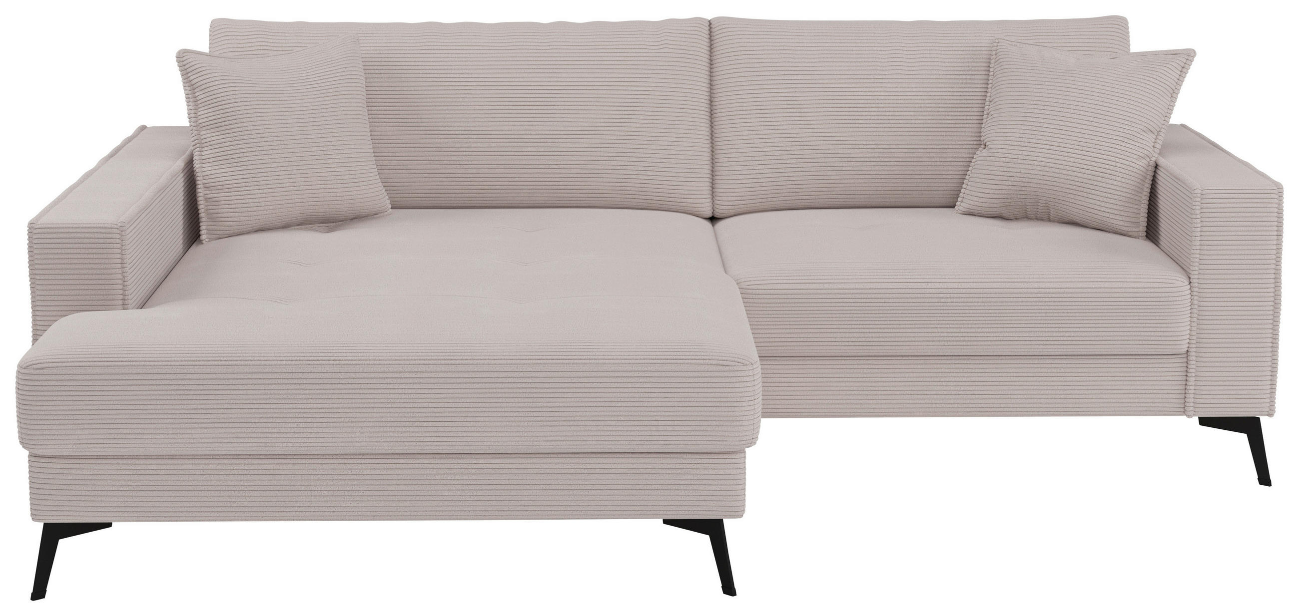 ECKSOFA TED Taupe Cord Zierkissen  - Taupe/Schwarz, Trend, Textil/Metall (174/228cm) - P & B