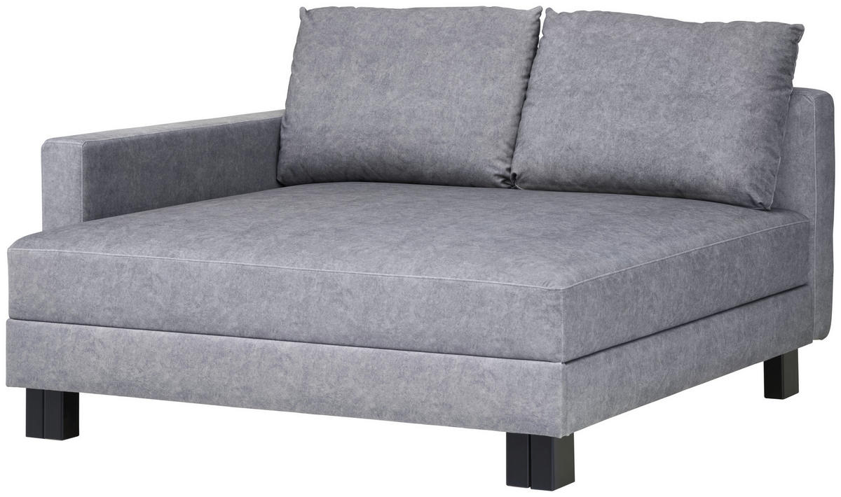 LIEGE in Velours Grau  - Eiche dunkel/Grau, MODERN, Holz/Textil (137/72/155cm) - Joka