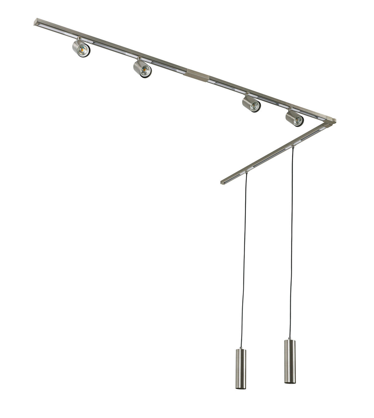 SCHIENENSYSTEM 210/5,5/14 cm  - Nickelfarben, Trend, Kunststoff/Metall (210/5,5/14cm) - Collett's Monde