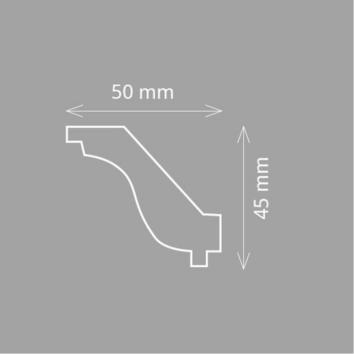 ZIERLEISTE 200/5,0/4,5 cm Weiß Kunststoff  - Weiß, Design, Kunststoff (200/5,0/4,5cm)