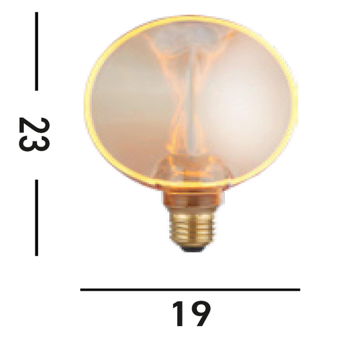 LED-LEUCHTMITTEL   E27 204 lm  - Bernsteinfarben, Design, Glas (18,8/11,5/23,1cm) - Searchlight