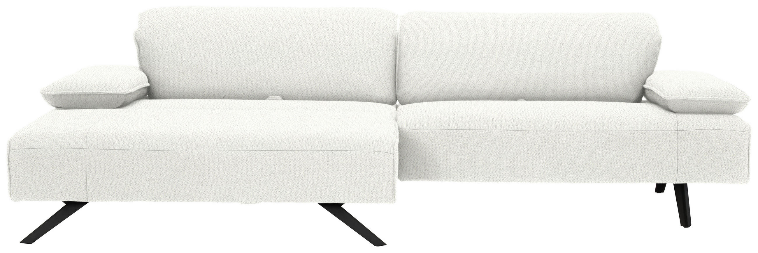 ECKSOFA in Flachgewebe Creme  166/280 cm  - Anthrazit/Creme, Design, Textil/Metall (166/280cm) - Johann Jakob