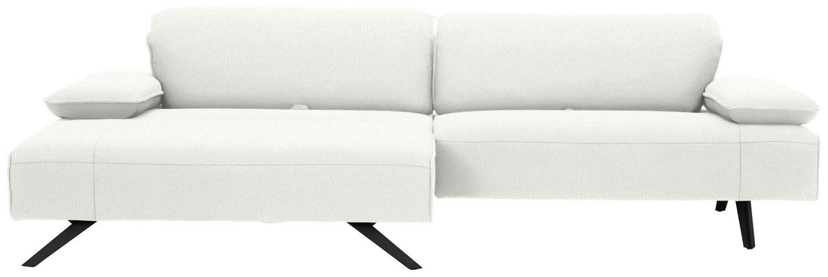 ECKSOFA in Flachgewebe Creme  166/280 cm  - Anthrazit/Creme, Design, Textil/Metall (166/280cm) - Johann Jakob
