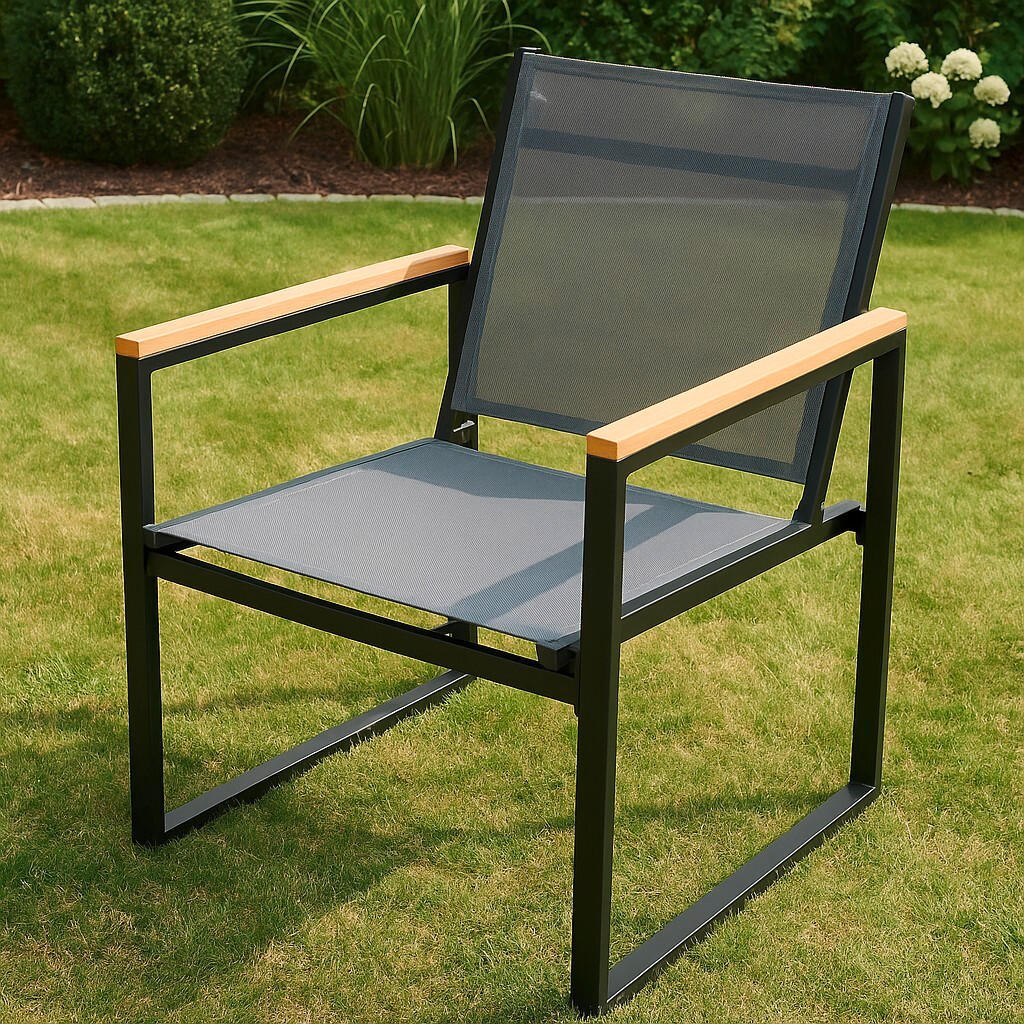 GARTENSTUHL-SET Anthrazit  - Honigeiche/Anthrazit, MODERN, Holzwerkstoff/Kunststoff (54/83/65cm) - MID.YOU