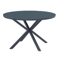 GARTENTISCH Metall, Glas rund  - Dunkelgrau, MODERN, Glas/Metall (120/72cm) - Ambia Garden