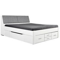STAURAUMBETT 180/200 cm  in Weiss, Hellgrau   - Weiss/Hellgrau, Konventionell, Holzwerkstoff/Textil (180/200cm) - Ti'me