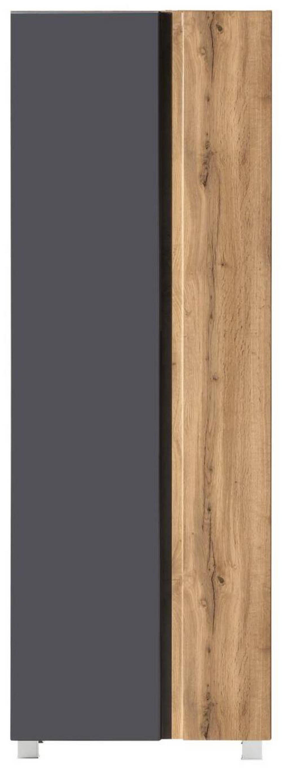 VYSOKÁ SKŘÍŇ, 65/180/35 cm - šedá/dub wotan, Moderní, kompozitní dřevo (65/180/35cm) - Held