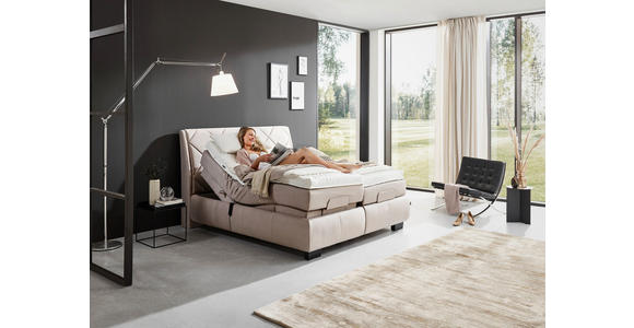 BOXSPRINGBETT 180/200 cm in Beige - Beige/Schwarz, KONVENTIONELL, Textil/Metall (180/200cm) - Dieter Knoll