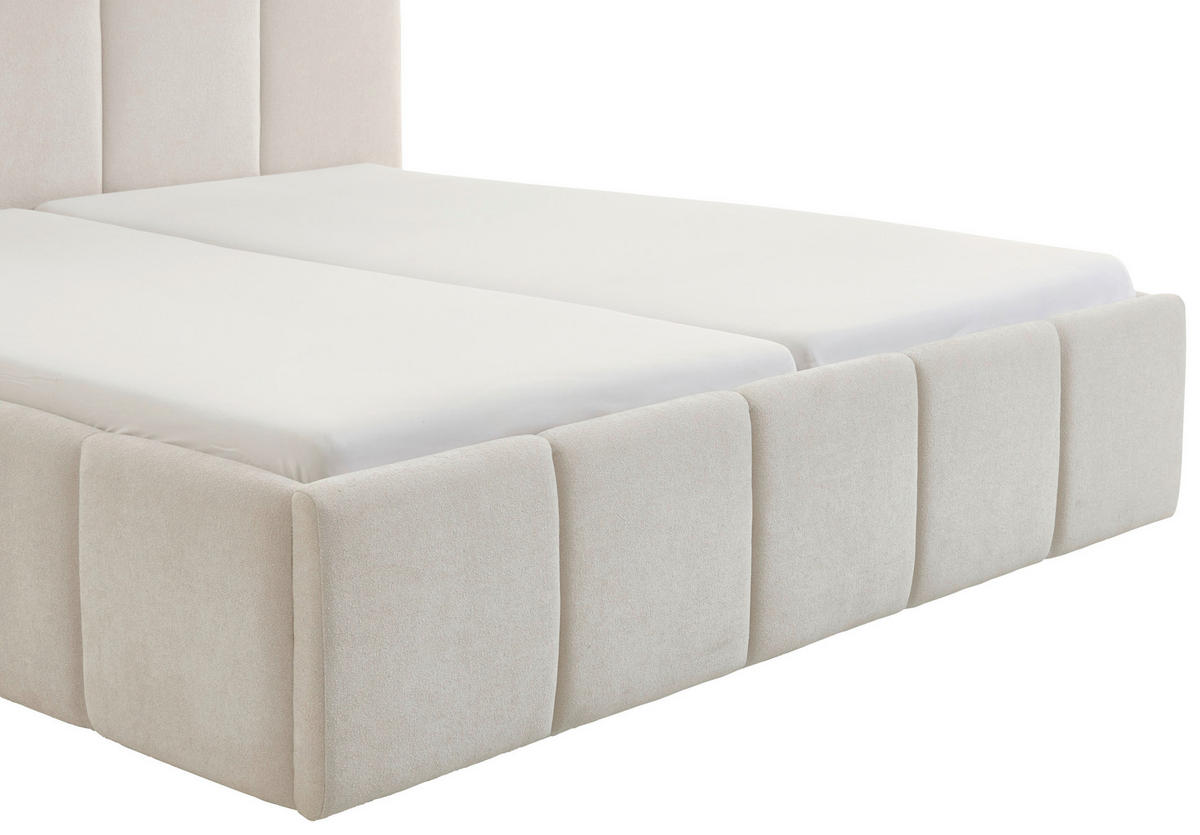 POLSTERBETT 180/200 cm  in Beige  - Beige/Schwarz, Design, Holz/Textil (180/200cm) - Xora