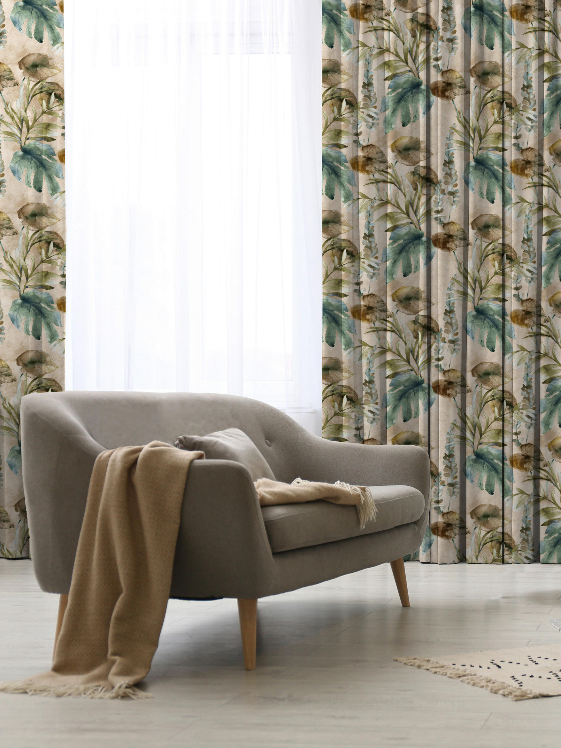 VORHANGSTOFF per lfm blickdicht  - Hellbraun, KONVENTIONELL, Textil (140cm) - Esposa