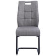 SCHWINGSTUHL  in Eisen Mikrofaser  - Beige/Schwarz, MODERN, Textil/Metall (45/97/59cm) - Cantus