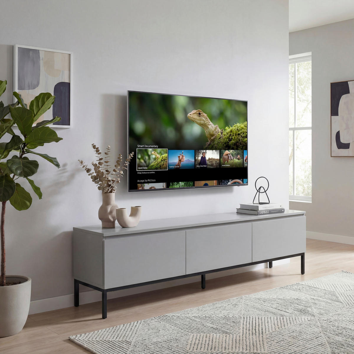 TV-BÄNK  150/46/37 cm 3 låda(or) stående  - grå/svart, Design, metall/trämaterial (150/46/37cm) - Livetastic