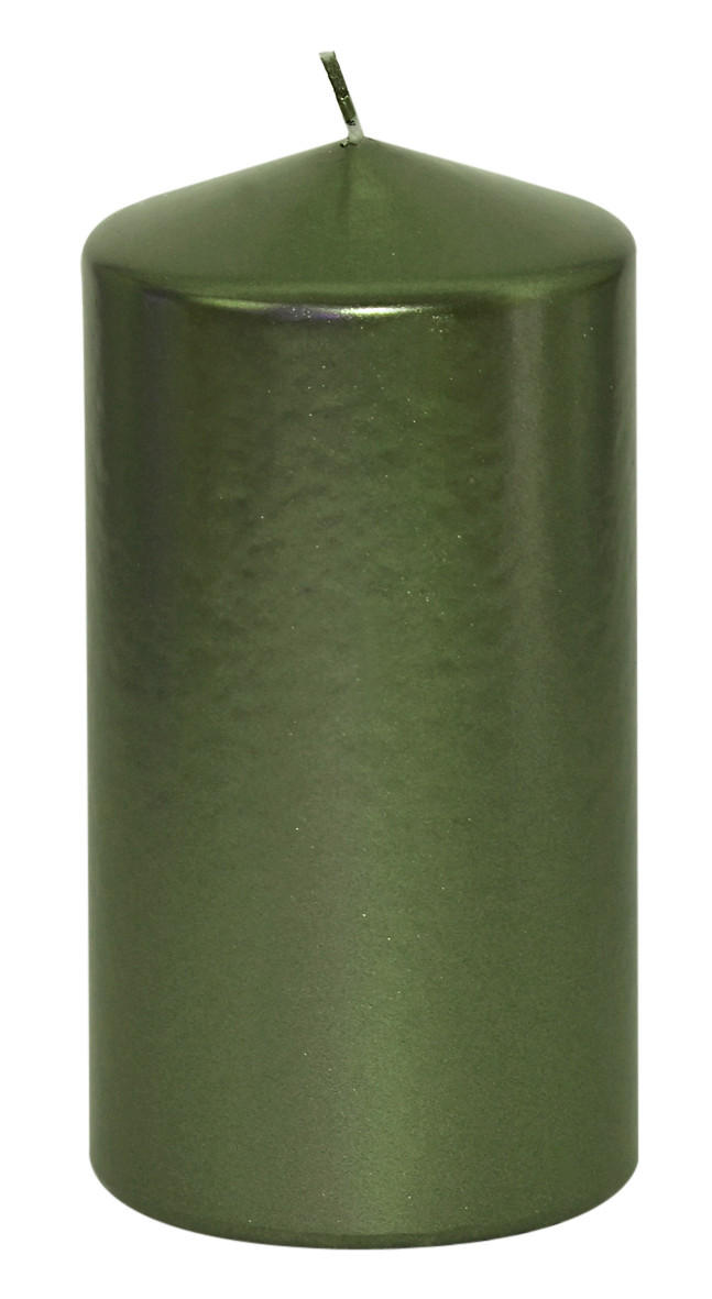 STUMPENKERZE 7,7/15 cm  - Dunkelgrün, KONVENTIONELL (7,7/15cm) - Steinhart