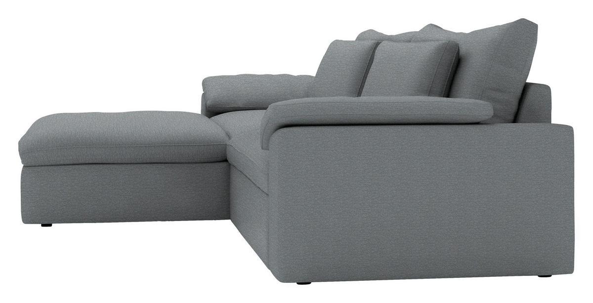 ECKSOFA  Chenille Grau  - Schwarz/Grau, Modern, Kunststoff/Textil (198/306cm) - Carryhome