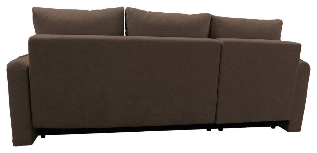 ECKSOFA Braun Struktur, Bouclé  - Schwarz/Braun, Design, Kunststoff/Textil (143/209cm) - MID.YOU