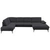 WOHNLANDSCHAFT in Webstoff Anthrazit  - Anthrazit/Schwarz, Design, Textil/Metall (208/344/180cm) - Dieter Knoll