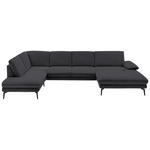 WOHNLANDSCHAFT Anthrazit Webstoff  - Anthrazit/Schwarz, Design, Textil/Metall (208/344/180cm) - Dieter Knoll