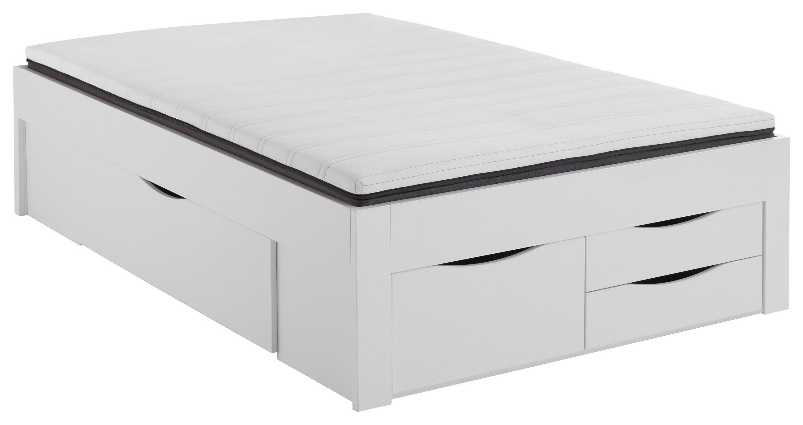 Stauraumbett 140x200 Cm Noah Weiß Dekor