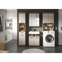 BADEZIMMER 4-teilig  in 160 cm  - Kaschmir/Schwarz, MODERN, Holzwerkstoff/Kunststoff (160cm) - MID.YOU
