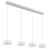 LED-HÄNGLAMPA BELINDA 105/15/150 cm  - klar/vit, Klassisk, metall/glas (105/15/150cm) - Globo