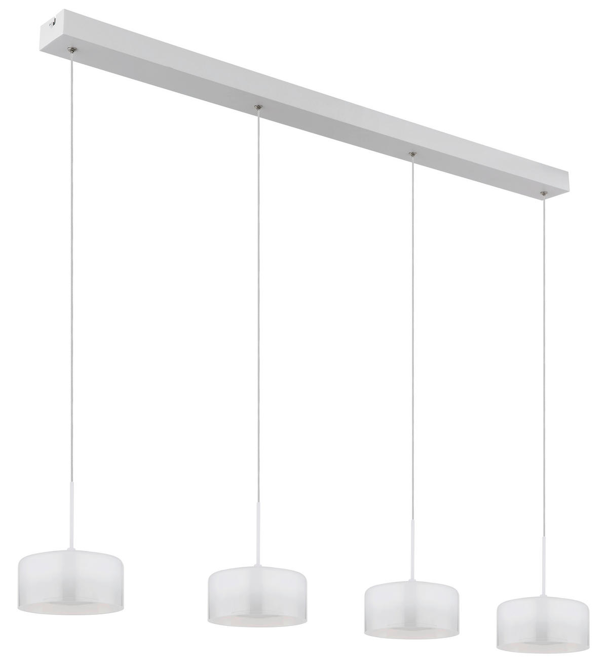 LED-HÄNGLAMPA BELINDA 105/15/150 cm  - klar/vit, Klassisk, metall/glas (105/15/150cm) - Globo