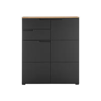 KOMODA, čierna, farba duba, 100/119/40 cm - čierna/farba duba, Design, kompozitné drevo/plast (100/119/40cm) - home24