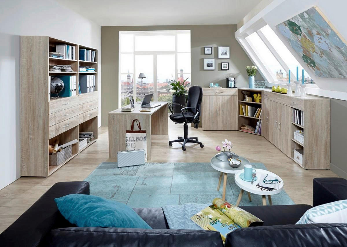 AUFSATZSCHRANK 80/40/54 cm  in  - Eichefarben/Alufarben, KONVENTIONELL, Holzwerkstoff/Kunststoff (80/40/54cm) - Xora