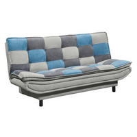 SCHLAFSOFA in Mikrovelours Blau, Schlammfarben, Dunkelgrau  - Blau/Schlammfarben, Basics, Holzwerkstoff/Kunststoff (188/90/89cm) - MID.YOU
